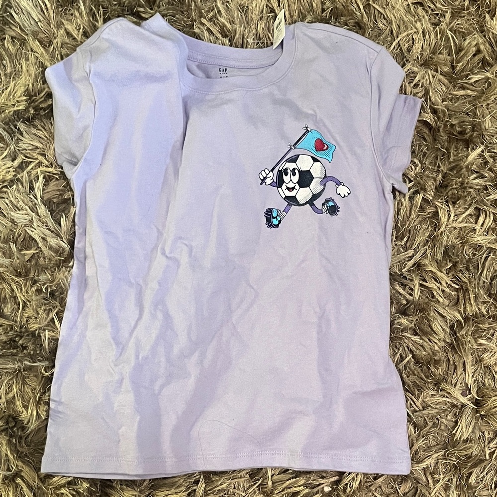GAP Kids Soccer T-Shirt - Light Purple with Fun Graphic